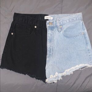 Rue21 Black and Blue Denim Shorts